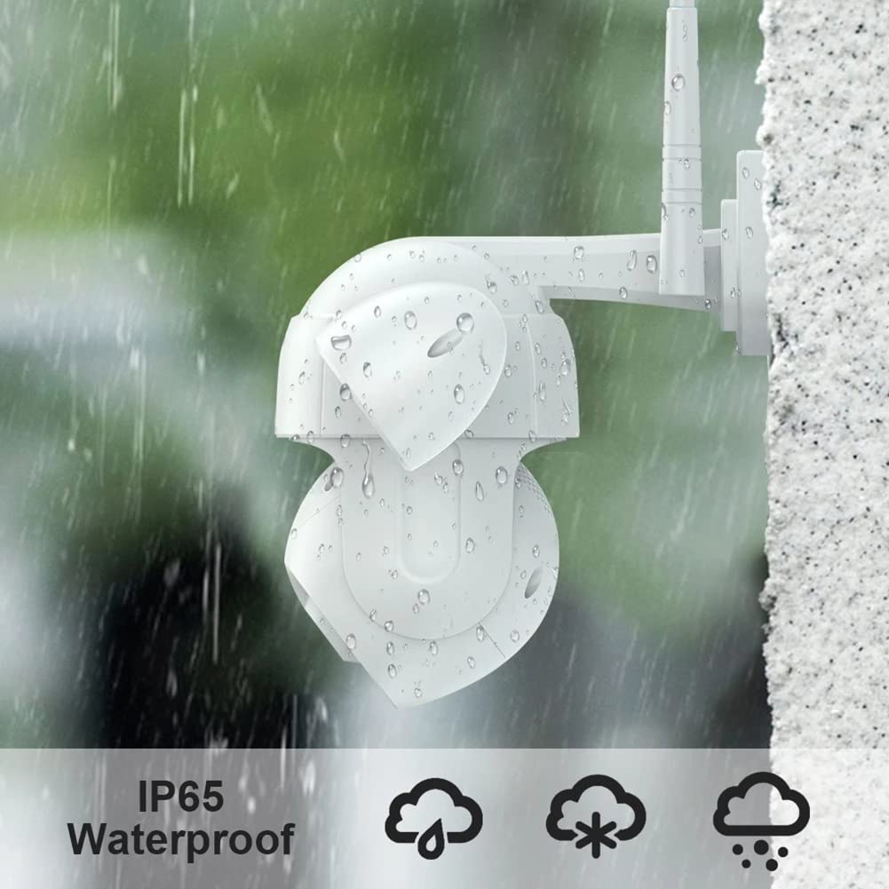 5MP Outdoor Security Camera with Floodlights - Motion-Activated Home Surveillance System, 2-Way Audio & Auto Night Vision, IP66 Waterproof for Yard, Garage & Front Door Protection (Compatible with Alexa/Google Assistant) - Perfect for Home Security, Business Monitoring & Outdoor Lighting