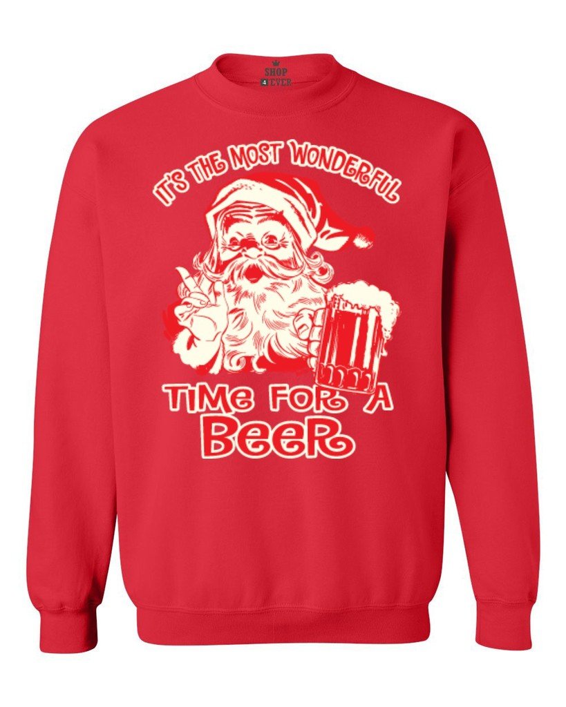 Christmas Beer Crewneck Sweatshirt - Festive Holiday Pullover for Ugly Sweater Parties & Cozy Winter Gatherings