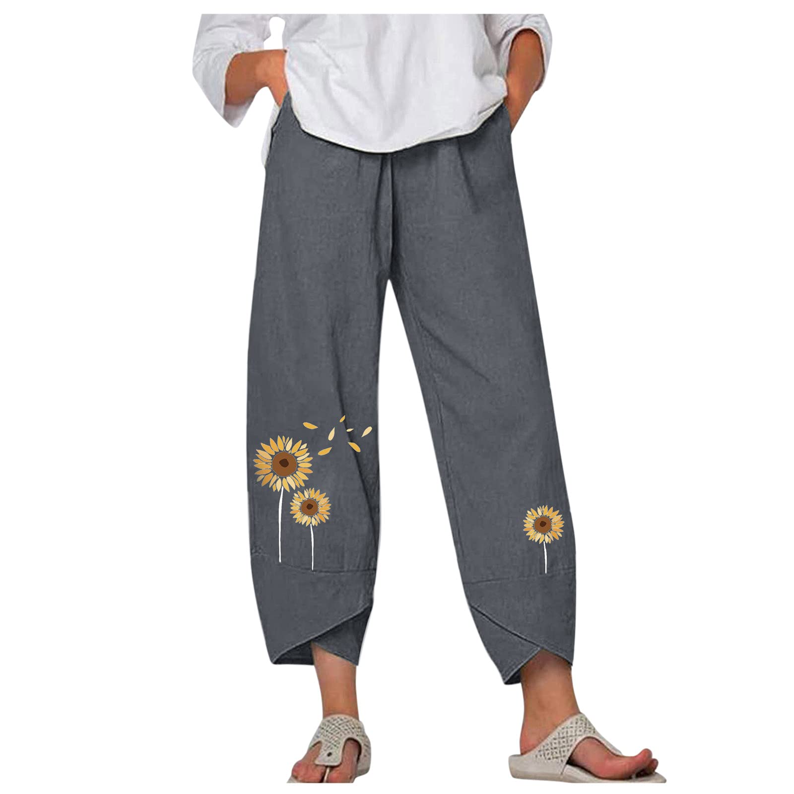 Women's Baggy Wide-Leg Boho Sweatpants - Printed Loose Fit Joggers with Pockets for Yoga, Lounge & Casual Wear