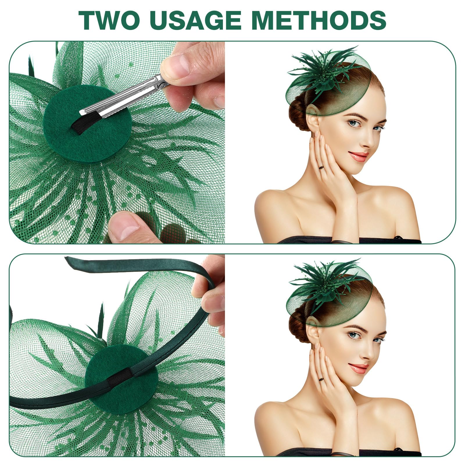 Elegant Black Fascinator Hat with Flower & Feather for Women - Derby Tea Party, Cocktail Wedding Headband, Women's Fashion Headwear - Perfect for Bridal Showers, Garden Parties & Formal Events