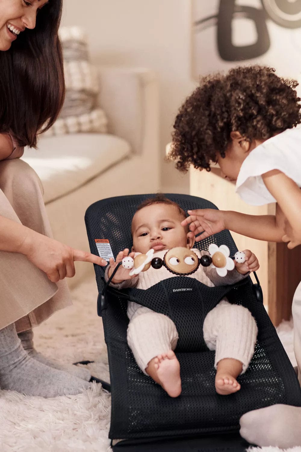 BabyBjorn Baby Bouncer with Toy Bar - Soft & Ergonomic Infant Seat for Newborns to Toddlers - Perfect for Playtime, Feeding & Relaxing at Home or On-the-Go