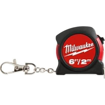 Milwaukee 6 ft./2 m Keychain Tape Measure (Pack of 12) - Compact Measuring Tool for DIY Projects, Construction Work & Home Improvement | Perfect for Contractors, Carpenters & Handymen