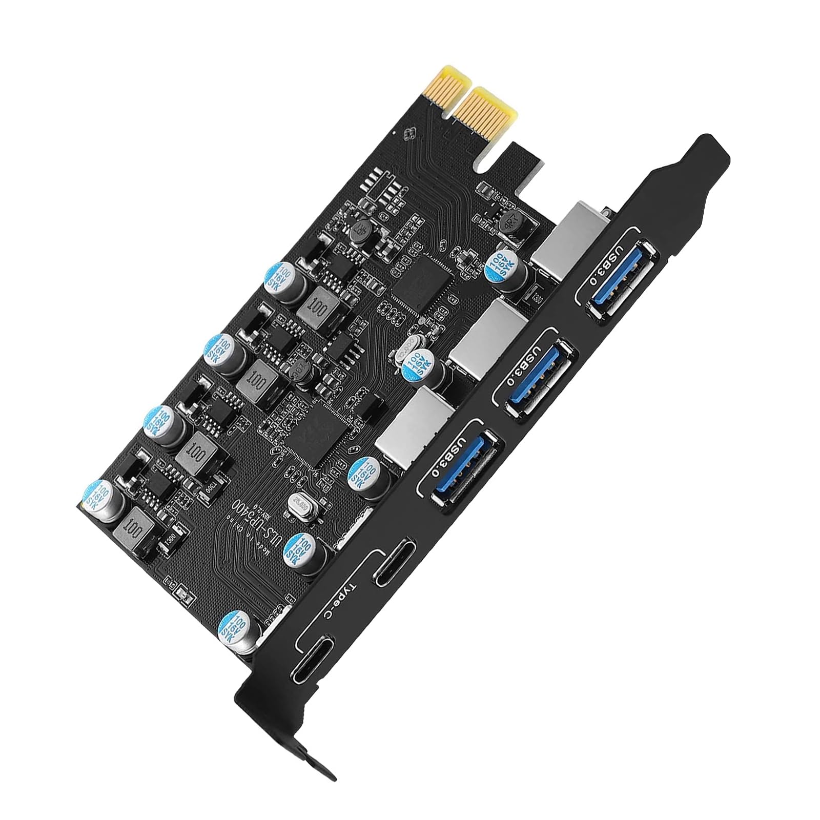 5-Port USB 3.0 PCIe Expansion Card with 3x USB-A & 2x USB-C Ports - 5Gbps High Speed Data Transfer for Windows 11/10/8/7/XP, Linux & Mac OS 10.8.2+ | Perfect for Gaming PCs, Workstations & Home Office Setups