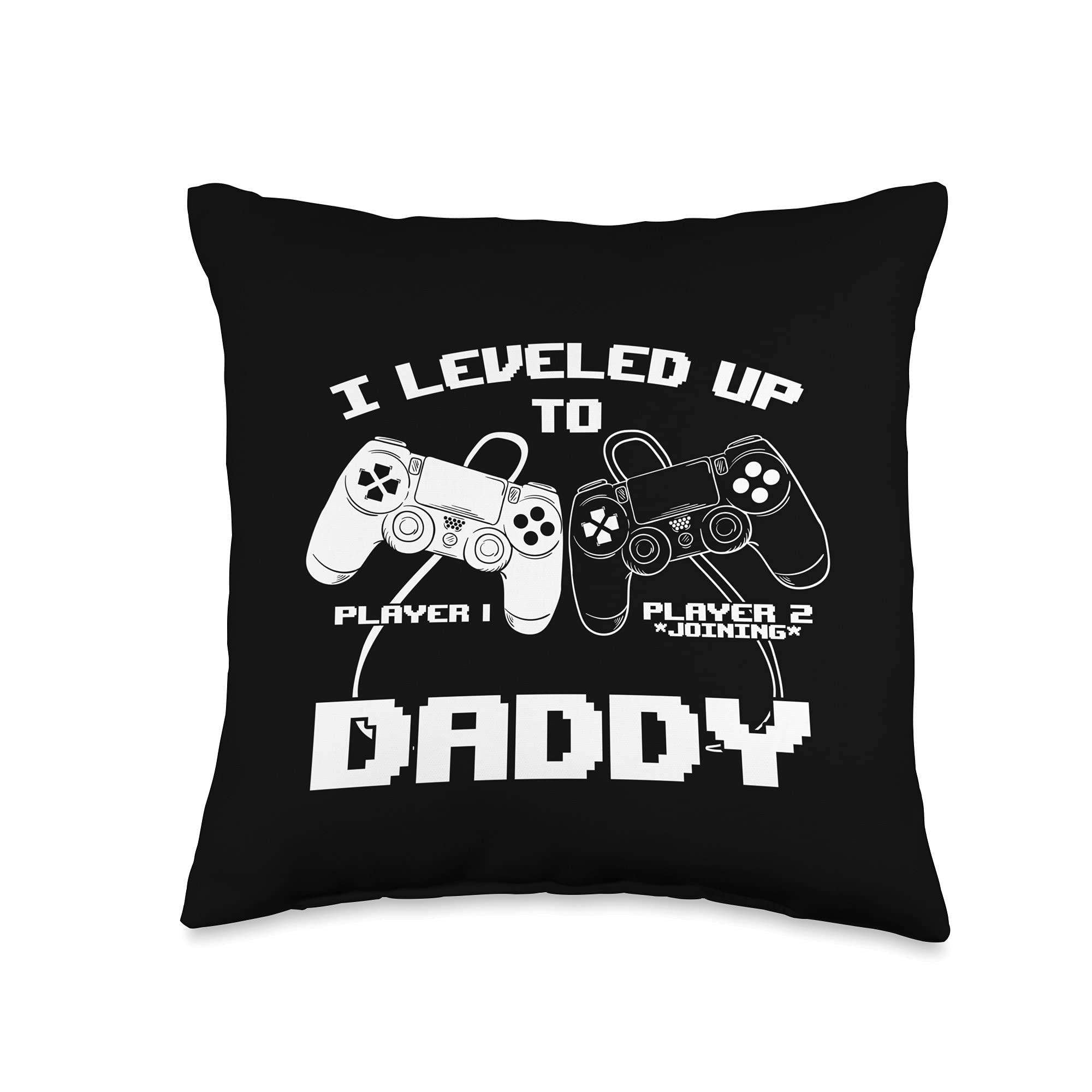 Daddy Controller RPG Game Throw Pillow 16x16 Inch - Funny Gaming Decor for Men, Gamer Gift, Multicolor Cushion for Bedroom, Living Room & Game Room
