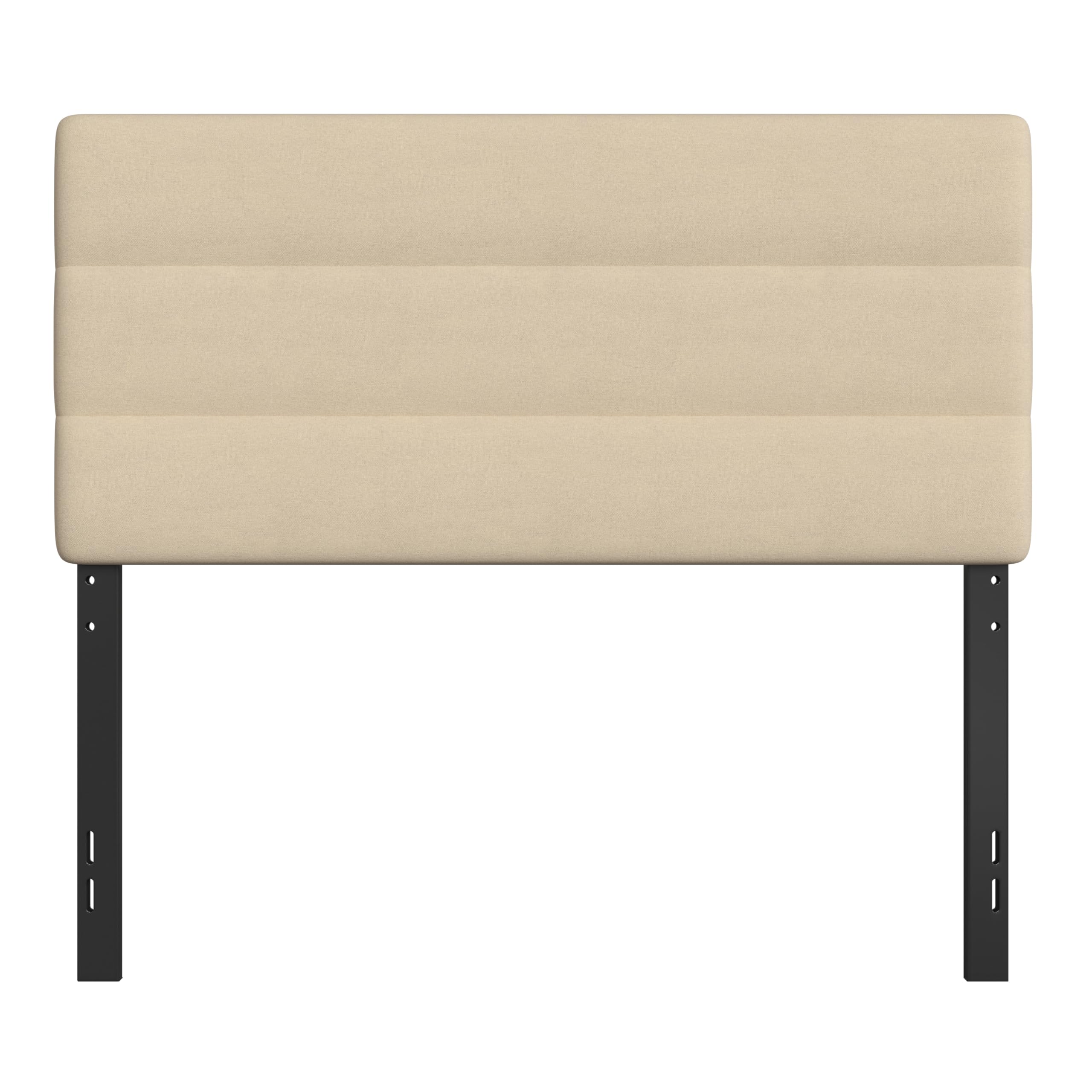 Emma & Oliver Gannon Full Size Upholstered Headboard - Cream Fabric, Adjustable Height, Easy 30-Min Assembly - Fits Most Bed Frames (Not Included) | Perfect for Bedroom Makeovers & Guest Room Decor
