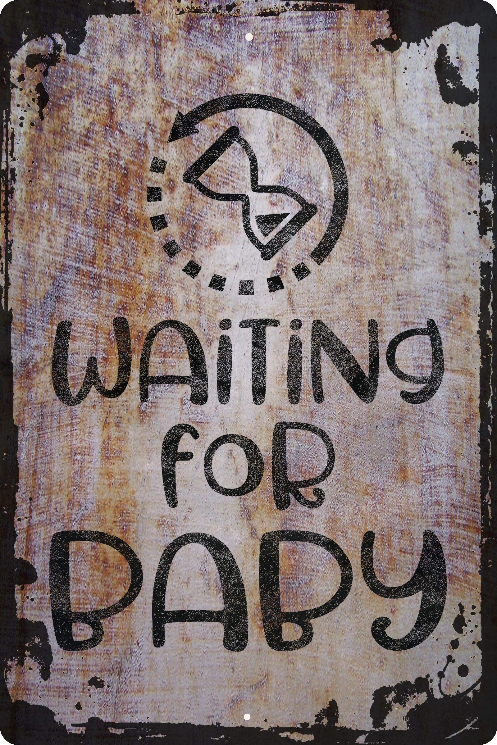 Funny Pregnancy Wall Sign - 'Waiting for Baby' Hourglass Loading Canvas Art Print - Perfect Nursery Decor & Unique Baby Shower Gift for Expecting Parents