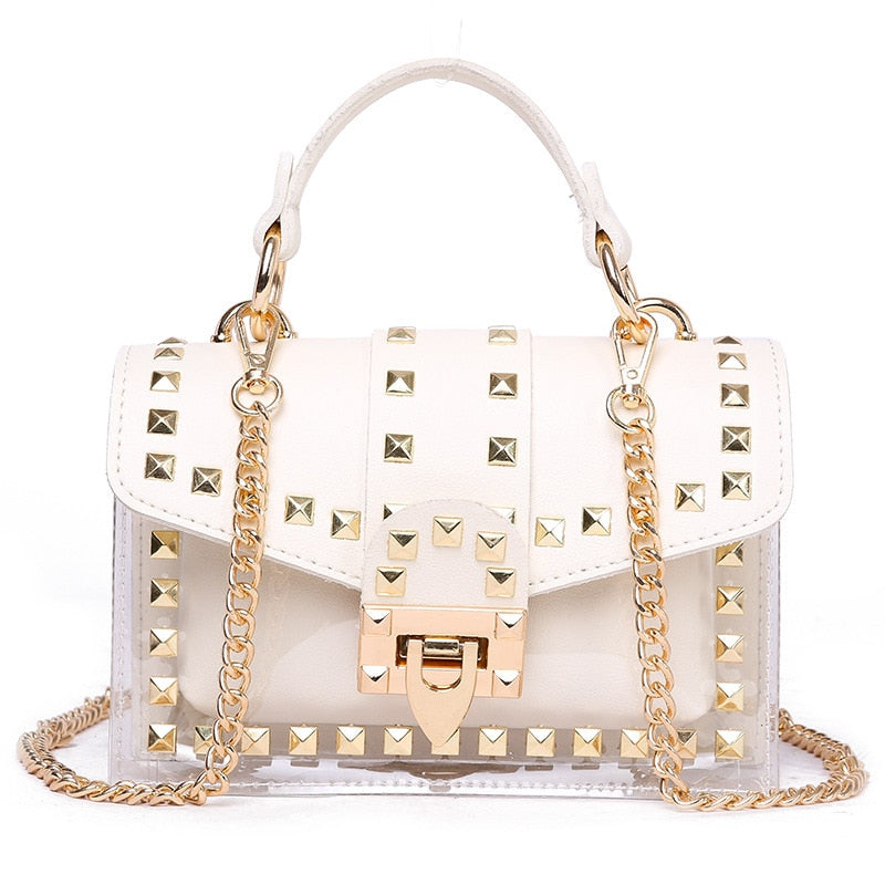 Stylish Women's Crossbody Bag with Chains & Rivets - Perfect for Parties, Dating & Daily Use