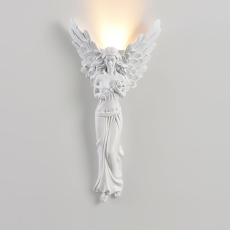 Angel Resin Wall Lamp - Elegant Decorative Lighting for Bedroom, Living Room & Hallway - Perfect for Home Decor & Ambient Lighting