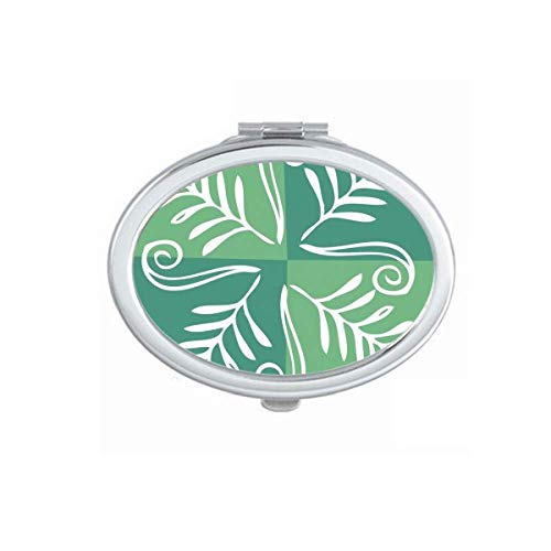 DIYthinker Green Leaves Mexico Totem Ancient Civilization Mirror - Portable Foldable Hand Mirror with Double Sided Design for Makeup, Travel & Home Decor | Perfect for Vanity, Purse & Gift Giving