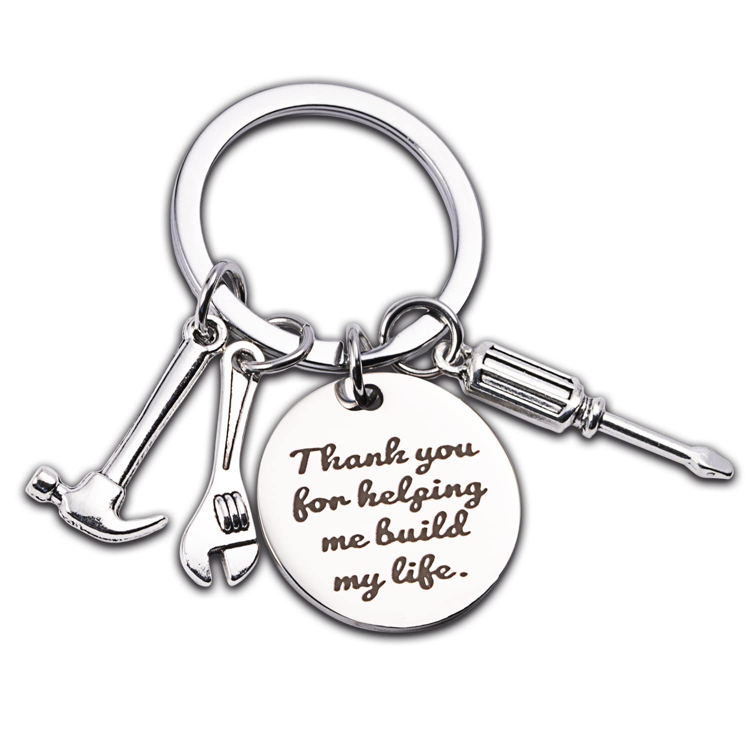 Linemoon Thank You Keychain for Dad - Father's Day, Birthday, Anniversary & Christmas Gift from Son or Daughter | Personalized Gifts for Dad | Office, Car & Home Use