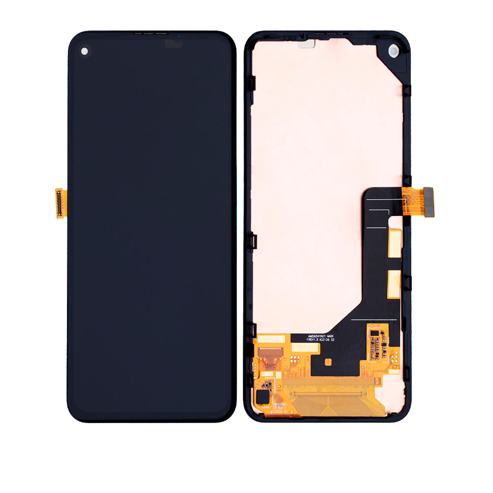 Google Pixel 5A 5G OLED Screen Replacement with Frame - Full Assembly Service Pack (Black) | DIY Repair Kit for Cracked/Damaged Display | Compatible with Pixel 5A 5G Smartphone