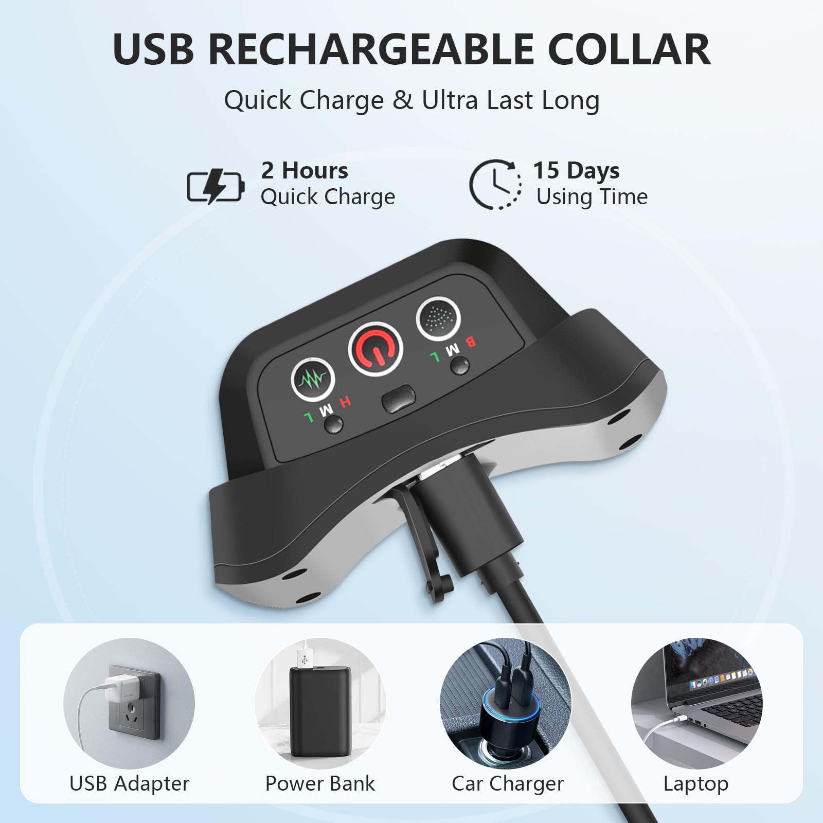 Citronella Anti-Bark Collar for Dogs - Adjustable Spray & Sensitivity Levels with 1 Refill - No Shock Automatic Bark Control for Small, Medium & Large Dogs - Perfect for Training, Outdoor Use & Noise Reduction