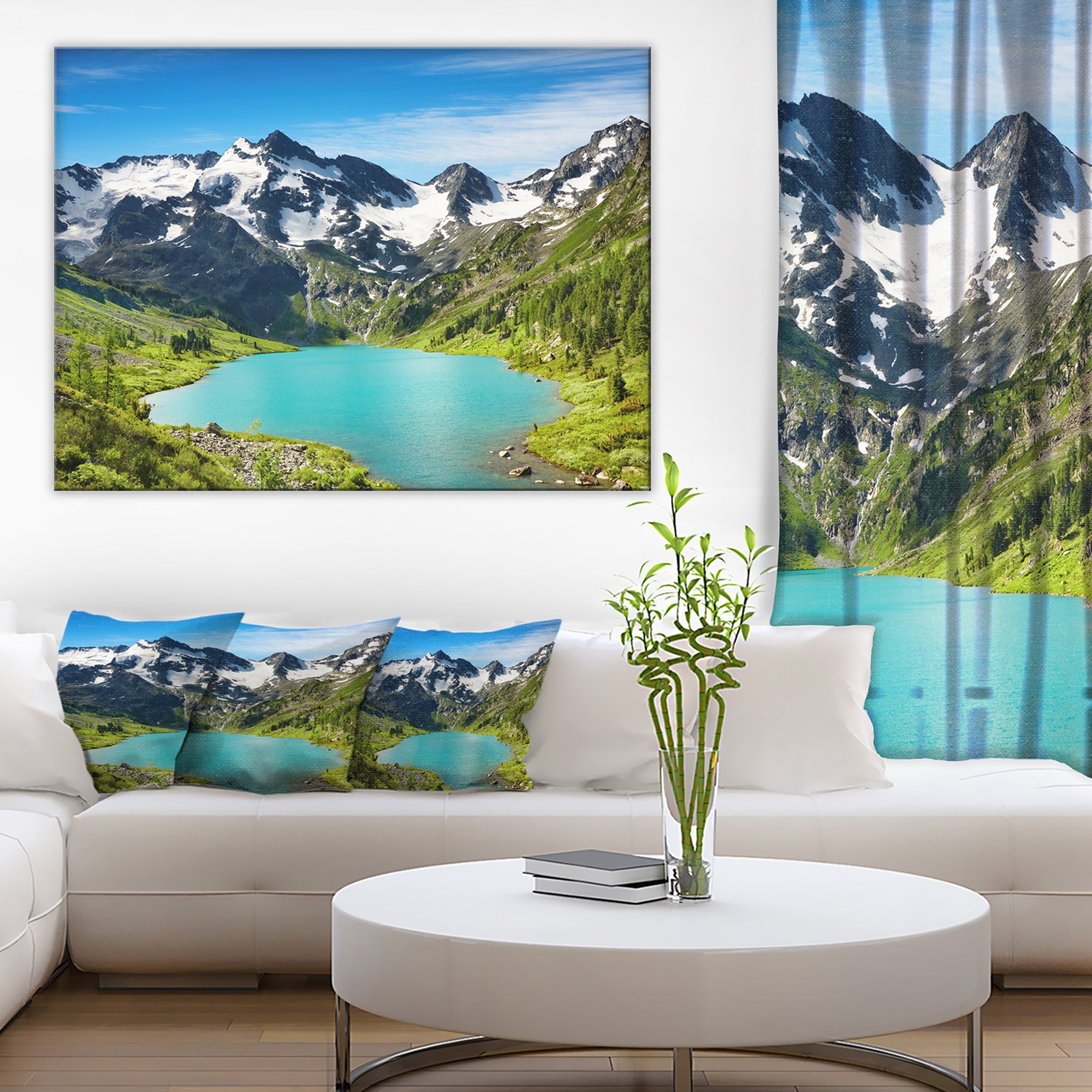 Stunning Mountain Lake Landscape Canvas Art Print - Nature Photography Wall Decor for Living Room, Bedroom & Office