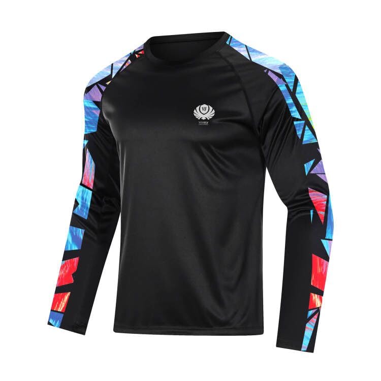 Men's UPF 50+ Sun Protection Shirt - Lightweight Long Sleeve UV Shirt with Stylish Print for Fishing, Hiking & Running - Perfect for Outdoor Adventures and Summer Activities