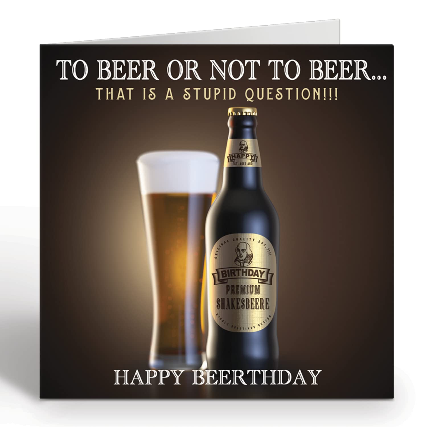 Funny Beer Birthday Card for Men & Women - Eco Friendly with Red Envelope - Perfect for Beer Lovers' Celebrations