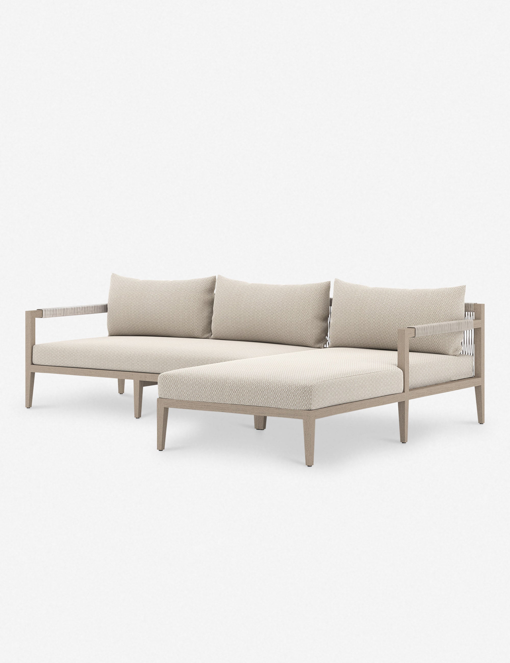 Cadenza Indoor Outdoor Teak Sectional Sofa Set - Weather-Resistant Patio Furniture for Garden, Poolside & Backyard Relaxation