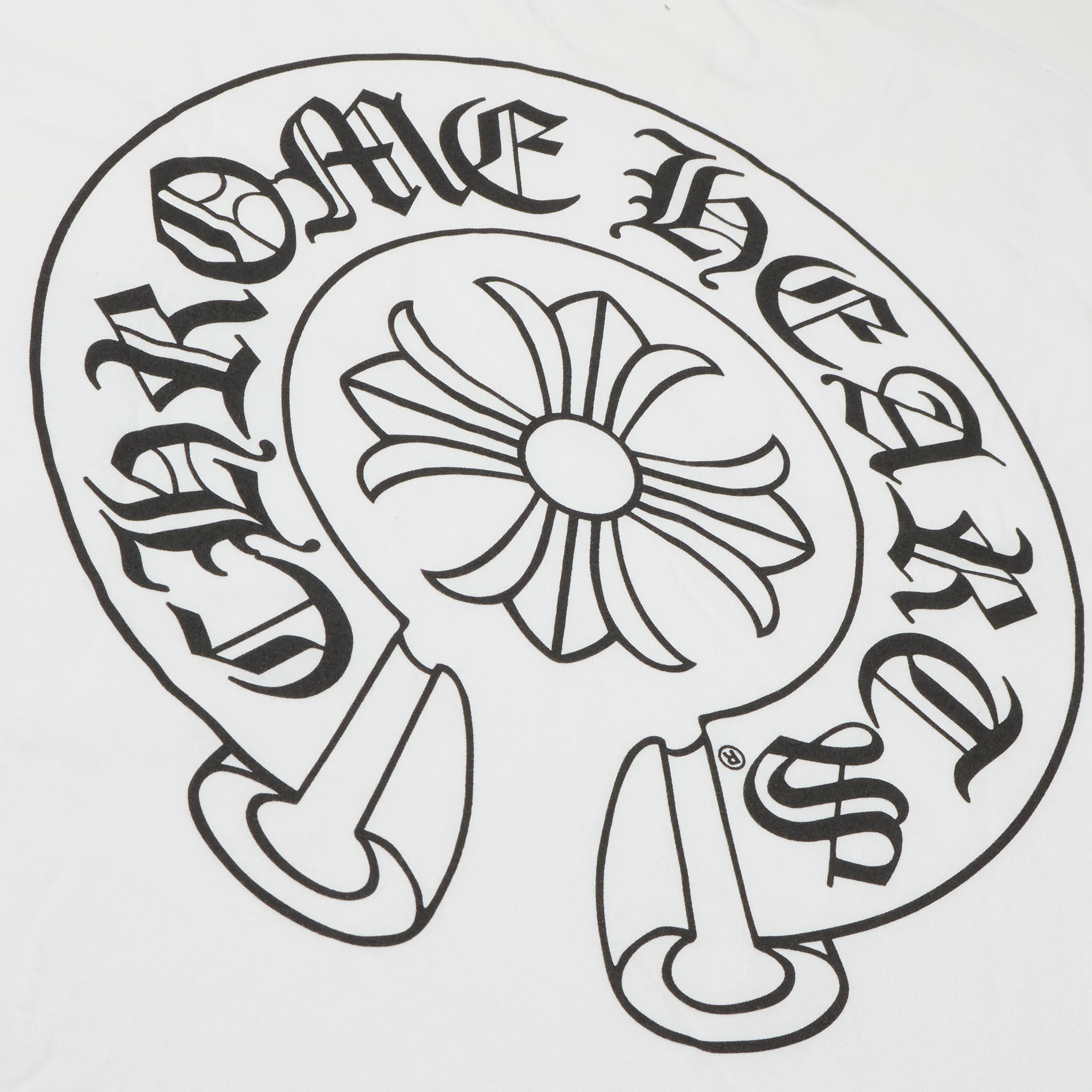 Chrome Hearts Horse Shoe Pocket Logo White Cotton T-Shirt for Men - Stylish Casual Tee for Streetwear & Everyday Outfits