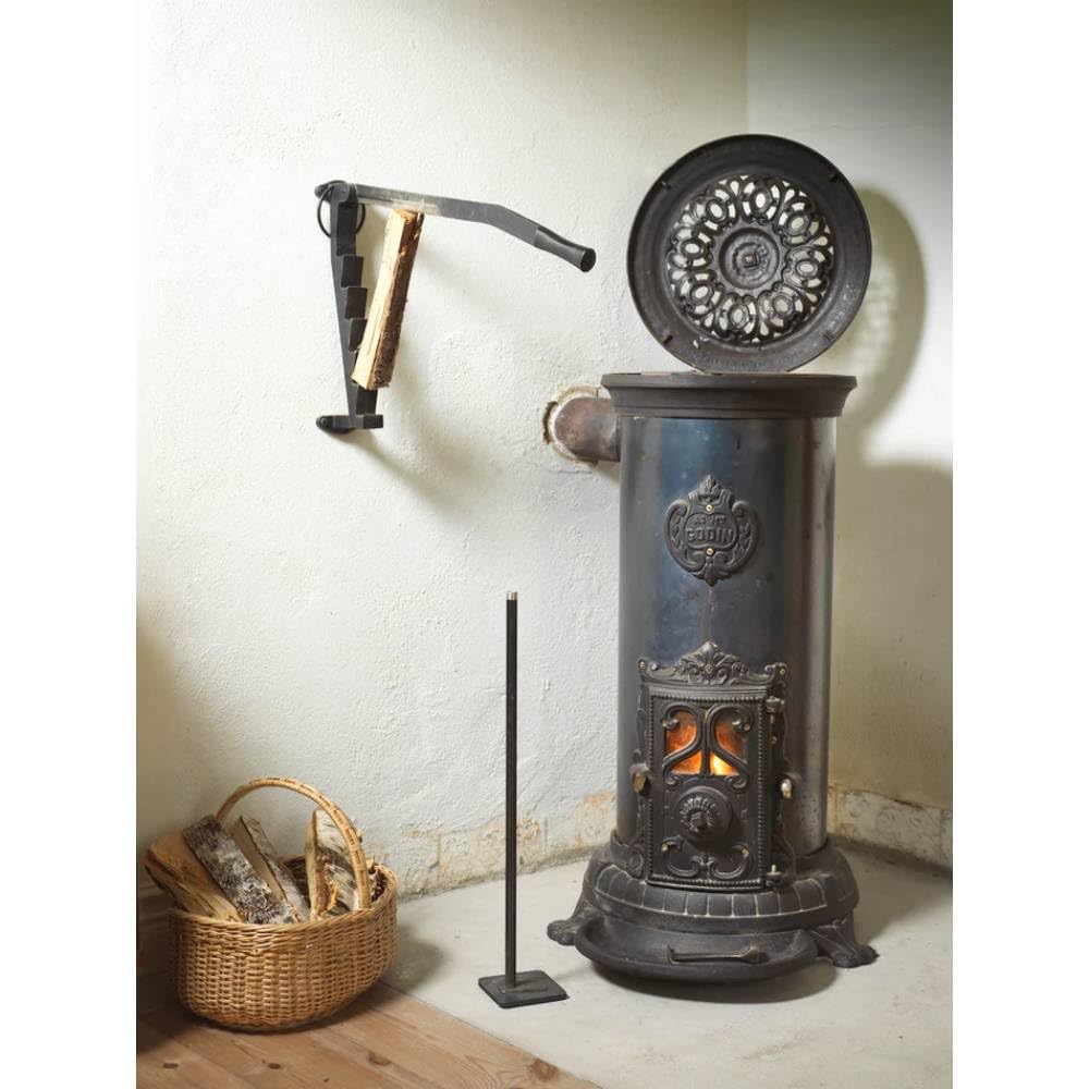 Black Wall Mounted Cast Iron Kindling Maker - Heavy Duty Firewood Splitter for Camping, Fireplace & Outdoor Wood Stove Use