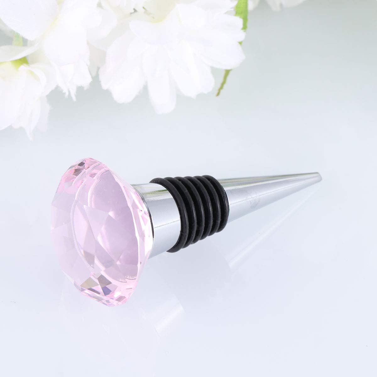 Premium Crystal Wine Bottle Stopper - Elegant Metal Cork Sealer for Wine Preservation | Perfect for Parties, Weddings & Home Bars