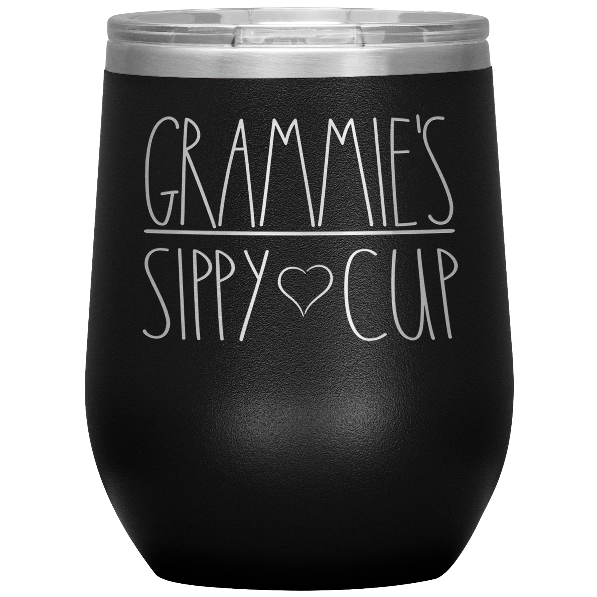 Grammie's Sippy Cup Wine Tumbler - 12Oz Insulated Stainless Steel Tumbler with Lid & Straw (12 Colors) - Funny Grandma Gift for Birthday, Mother's Day, Retirement - Perfect for Wine, Coffee, Tea & Outdoor Activities