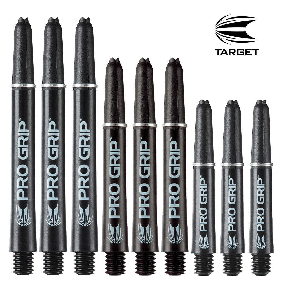 Target Pro Grip Ring Lock Shafts - Black | Durable Golf Club Accessories for Improved Swing Control | Perfect for Driving Range & Course Play
