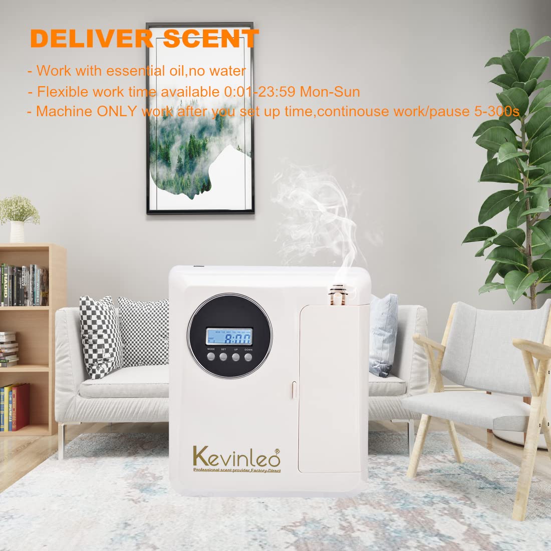 Premium Essential Oil Diffuser for Large Spaces (800-1100 sq.ft) - Waterless Ultrasonic Aromatherapy Diffuser with Adjustable Timer & Long-Lasting Performance - 2 Year Warranty - Ideal for Hotels, Offices, Spas & Commercial Use