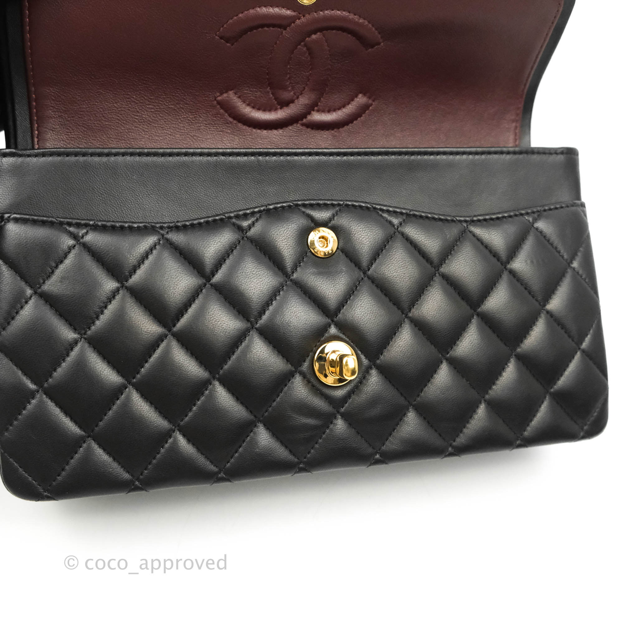 Chanel Classic Medium Double Flap Bag in Black Lambskin Leather with Gold Hardware - Luxury Handbag for Women, Perfect for Work, Evening Events & Special Occasions