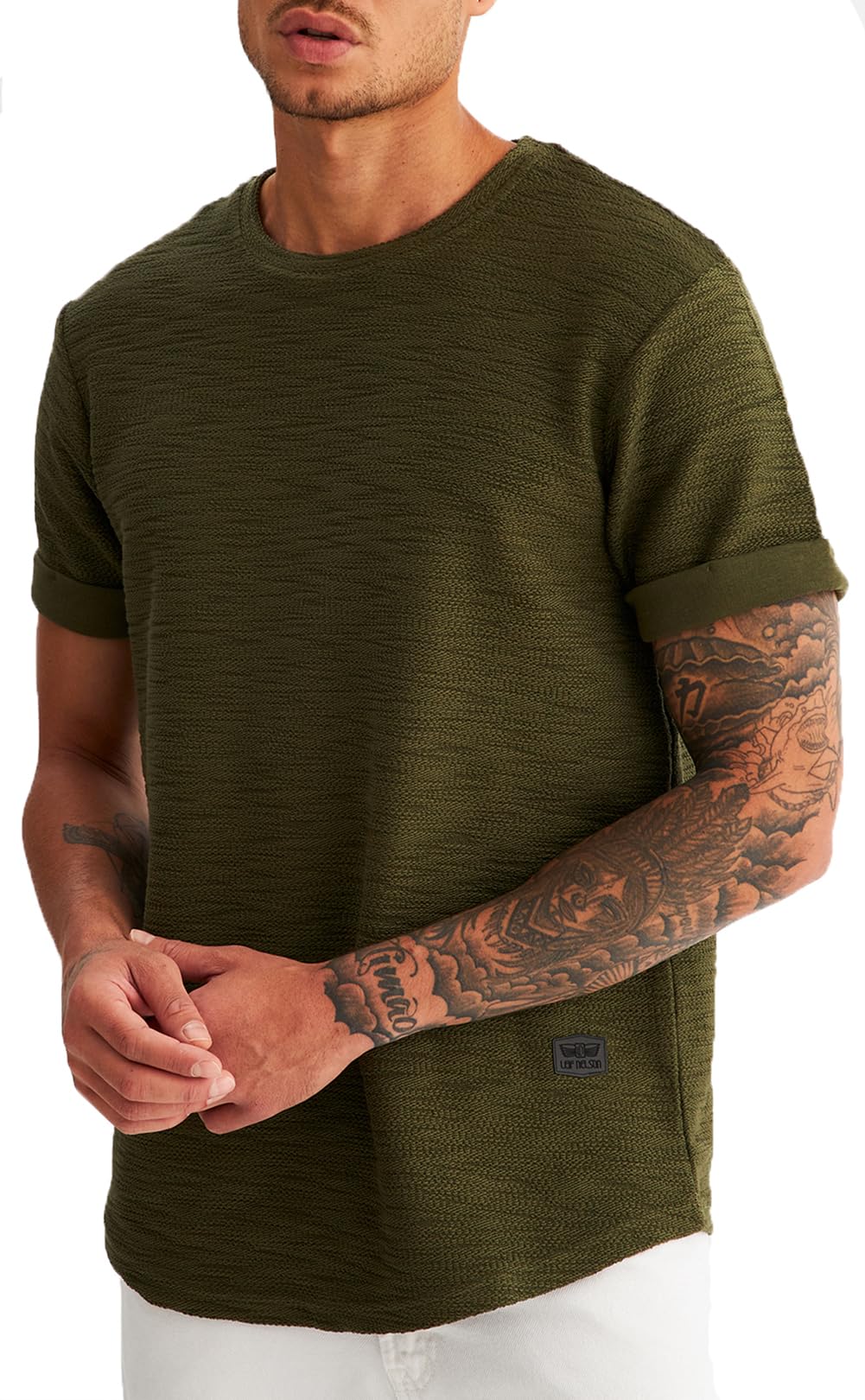 Leif Nelson Men's Athletic Performance T-Shirt - Moisture Wicking Quick Dry Workout Shirt, Breathable Slim Fit Short Sleeve Tee for Gym, Running & Outdoor Sports | Men's Activewear Top for Exercise & Casual Wear