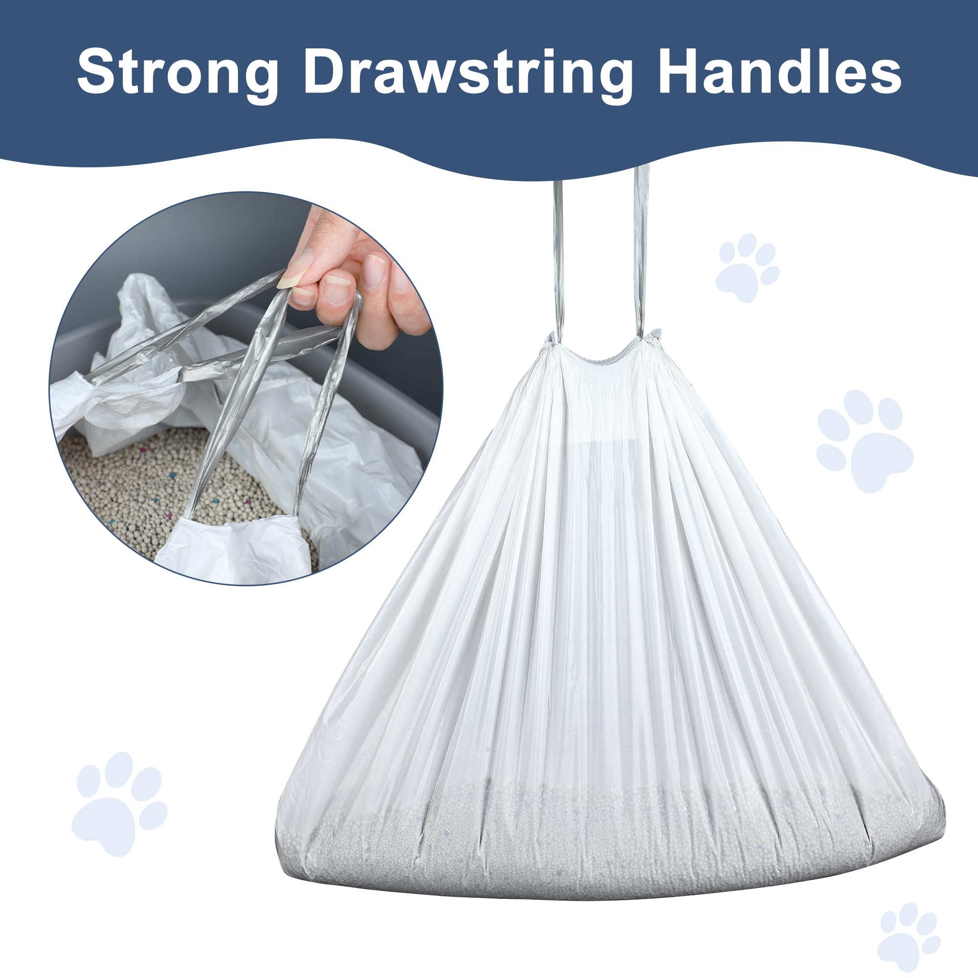 80 Pack Self-Cleaning Cat Litter Box Liners - Drawstring Waste Bags for Automatic Litter Boxes | Durable, Leak-Proof & Easy Cleanup | Perfect for ScoopFree, LitterMaid & Other Self-Cleaning Systems | Keep Your Home Fresh & Odor-Free