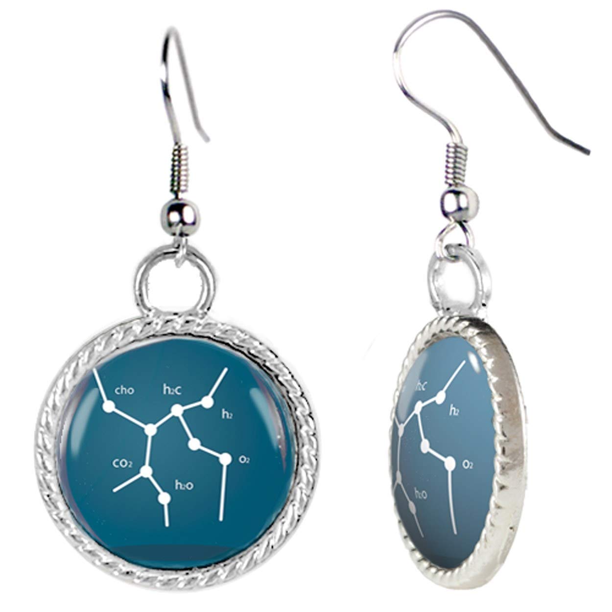 Scientific Chemical Illustration Blue Earrings - Unique Science Jewelry for Women, Perfect for Lab Gifts, Chemistry Enthusiasts & STEM Professionals