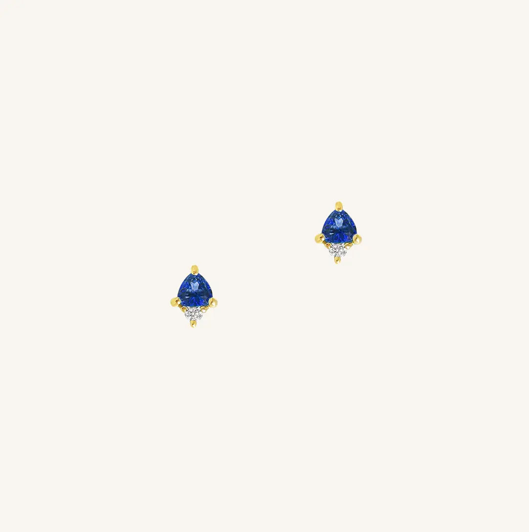 September Birthstone Stud Earrings - Genuine Sapphire or Blue Topaz - Perfect Gift for September Birthdays, Anniversaries & Special Occasions | Elegant Everyday Wear & Formal Events
