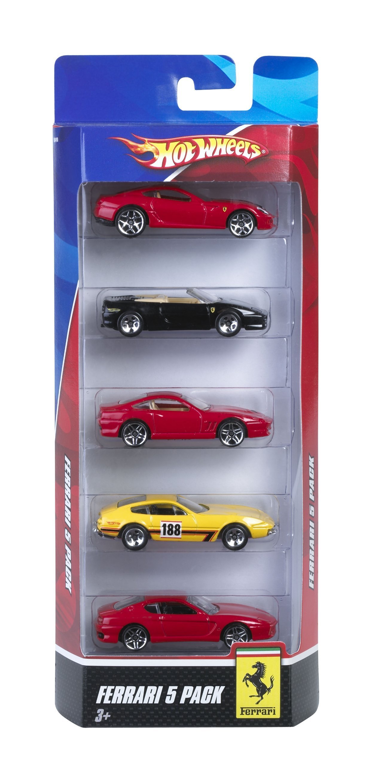 Hot Wheels Ferrari 5-Pack Die-Cast Toy Cars - Collectible Racing Car Set for Kids & Adults - Perfect for Play, Display & Gifting