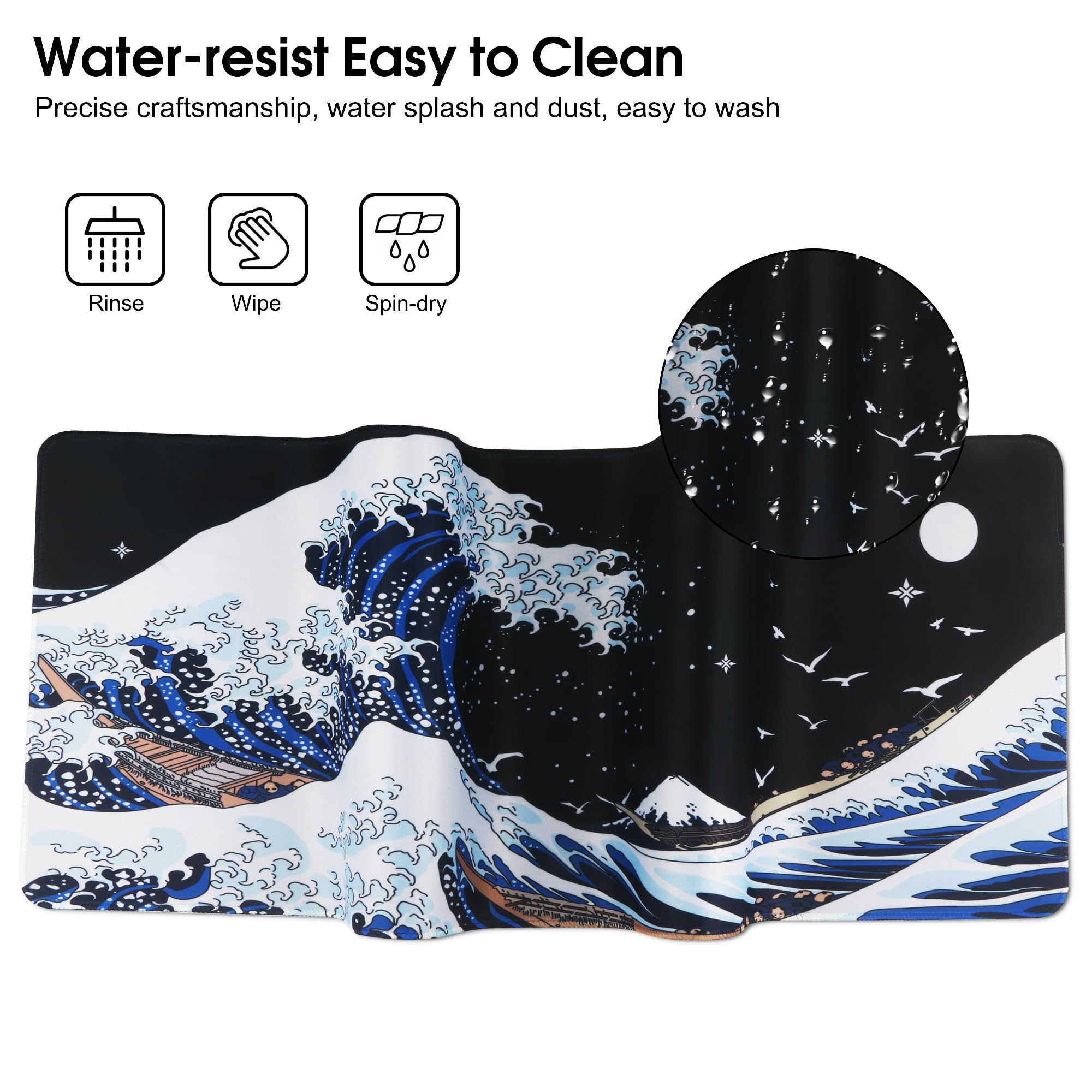 Premium XXL Gaming Mouse Pad 800x300mm - Ultra Smooth Surface, Anti-Slip Rubber Base - Extra Large Keyboard & Mouse Mat for PC, Mac, Laptop - Perfect for Gaming, Office Work & Graphic Design