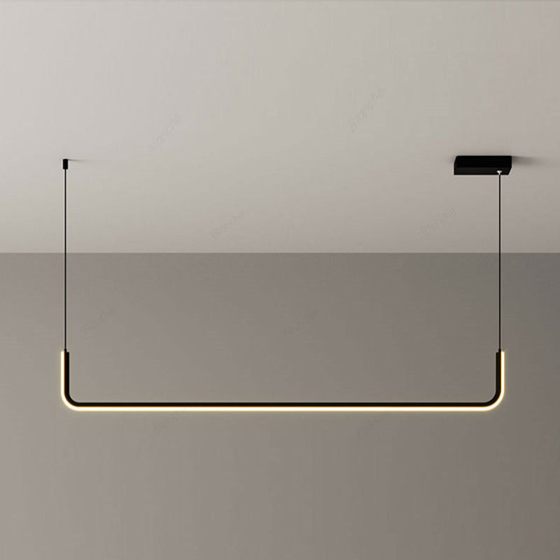 Alain Modern LED Linear Chandelier - Sleek Contemporary Crystal Pendant Light Fixture for Dining Room, Bedroom, Living Room & Kitchen Lighting Decor