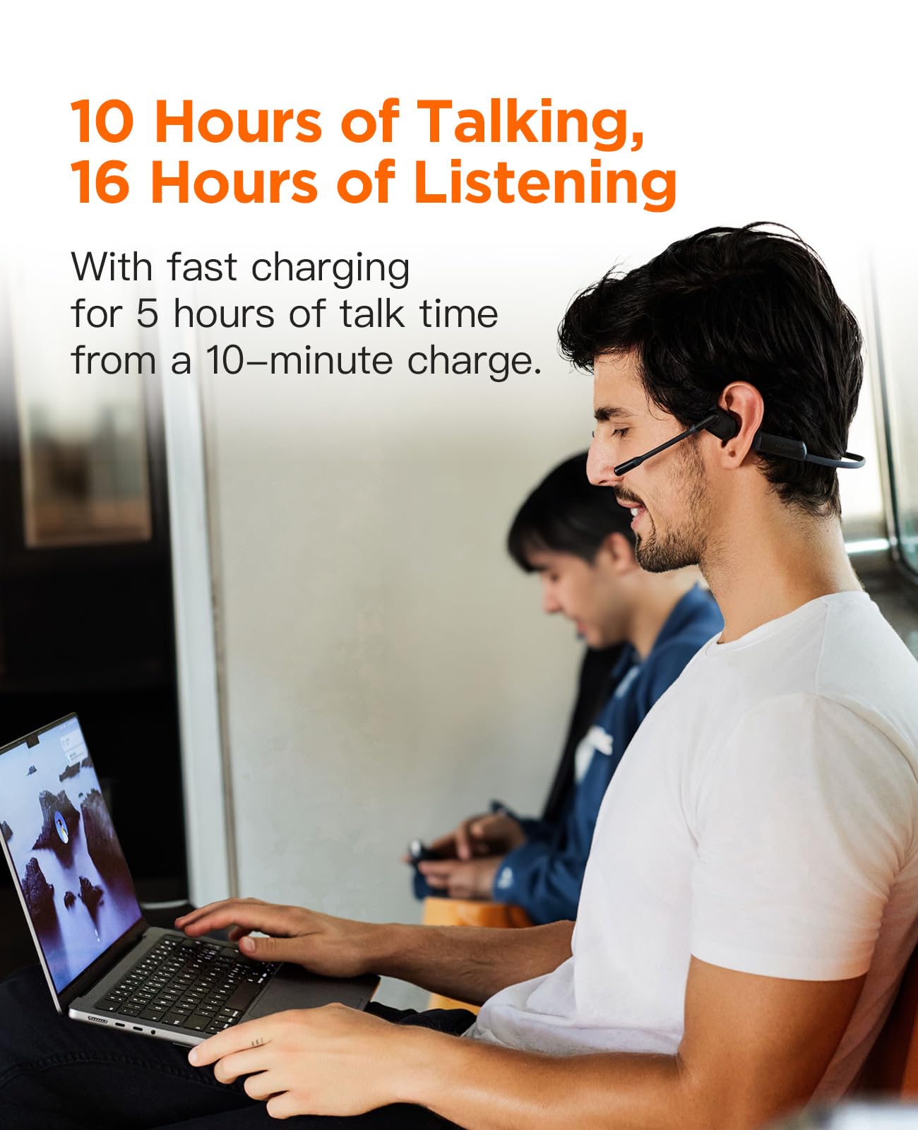 Pilot P100b Bluetooth Wireless Open Ear Noise Cancelling Headphones with Charging Stand - 50dB ENC Call Noise Reduction, Comfortable for Workouts, Commuting & Office Use