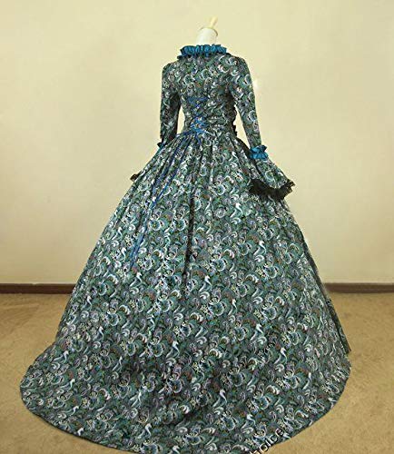 18th Century Women's Rococo Ball Gown - Gothic Victorian Masquerade Costume Dress (2XL, Blue) | Perfect for Historical Reenactments, Cosplay, Halloween & Themed Parties