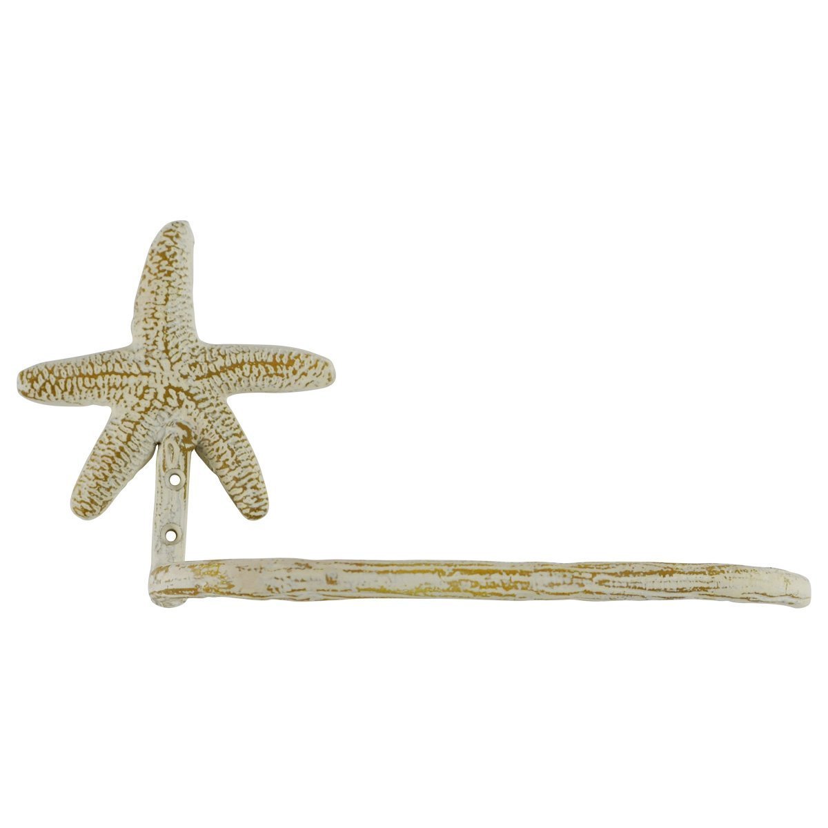 Wall Mount Metal Starfish Toilet Paper Holder - Nautical Bathroom Decor - Rustproof TP Roll Dispenser for Coastal, Beach House & Boat Bathroom Decorations