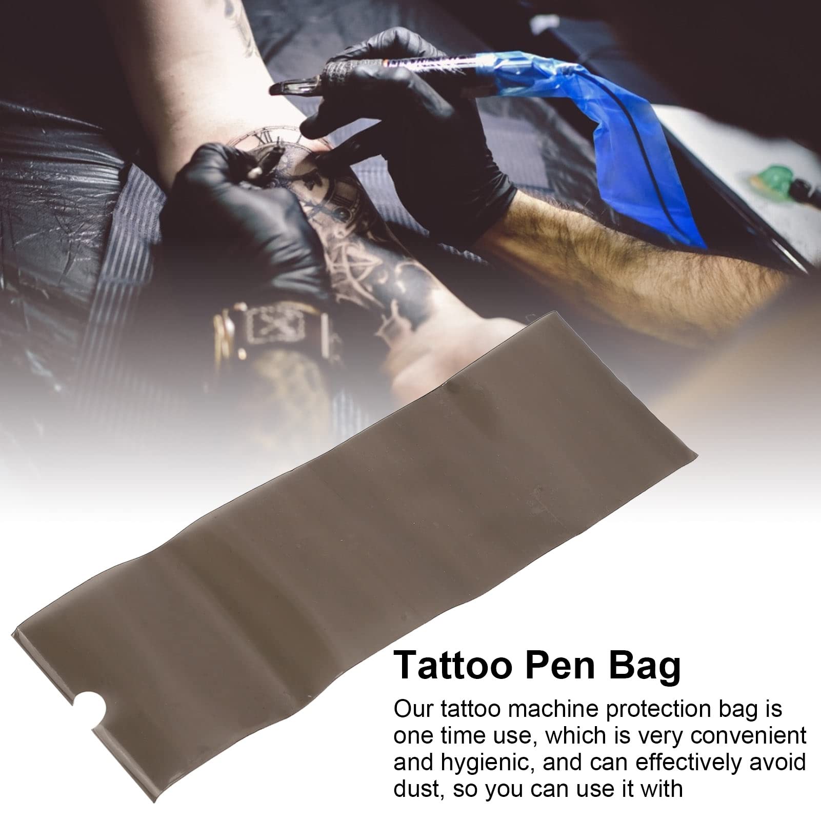 200pcs Disposable Black Tattoo Machine Protection Bags - Dustproof Cartridge Covers & Sleeves for Tattoo Pens | Ideal for Tattoo Artists, Studios & Travel Use