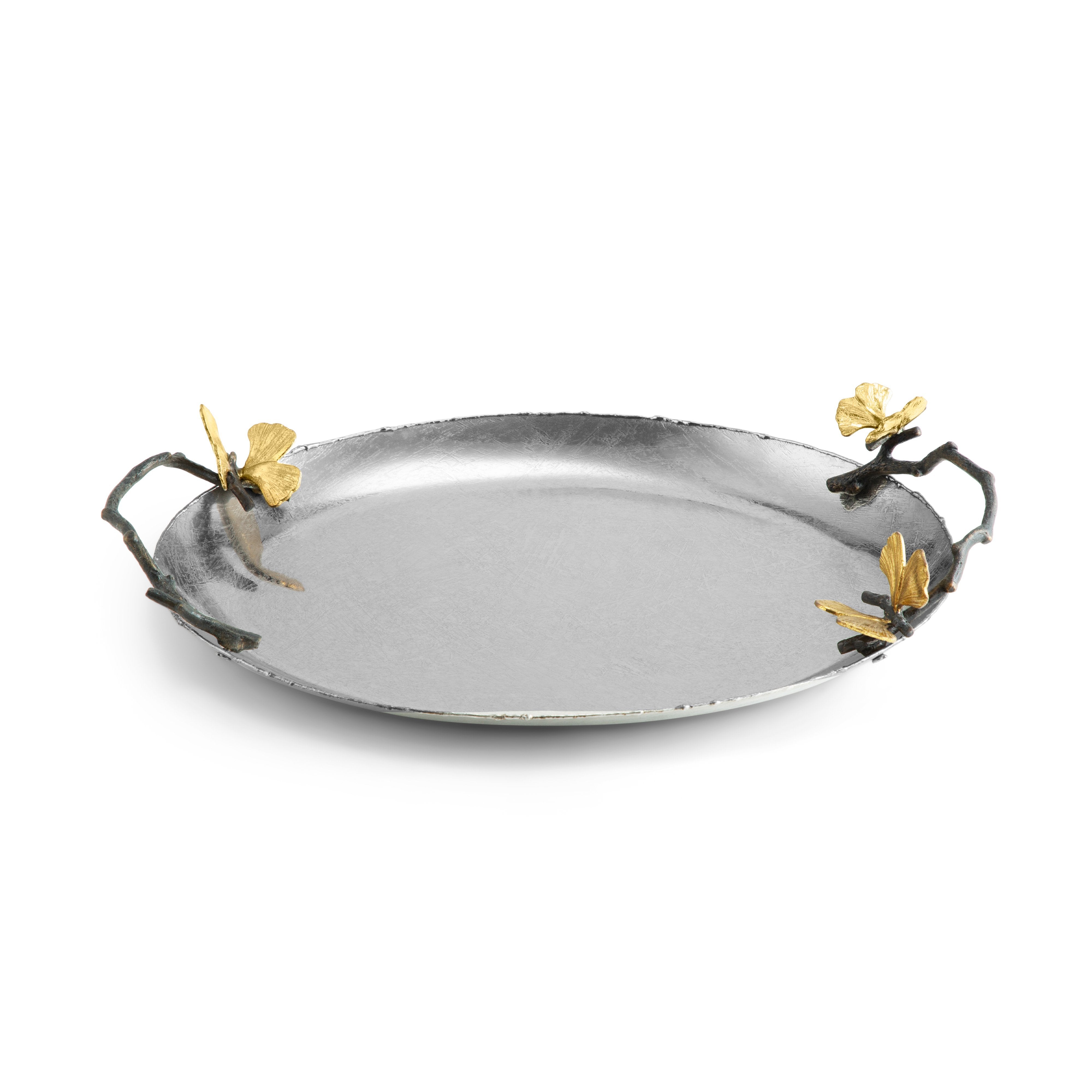 Butterfly Ginkgo Medium Serving Tray - Elegant Decorative Tray for Dining, Kitchen, or Coffee Table - Perfect for Entertaining, Home Decor, and Gift Giving