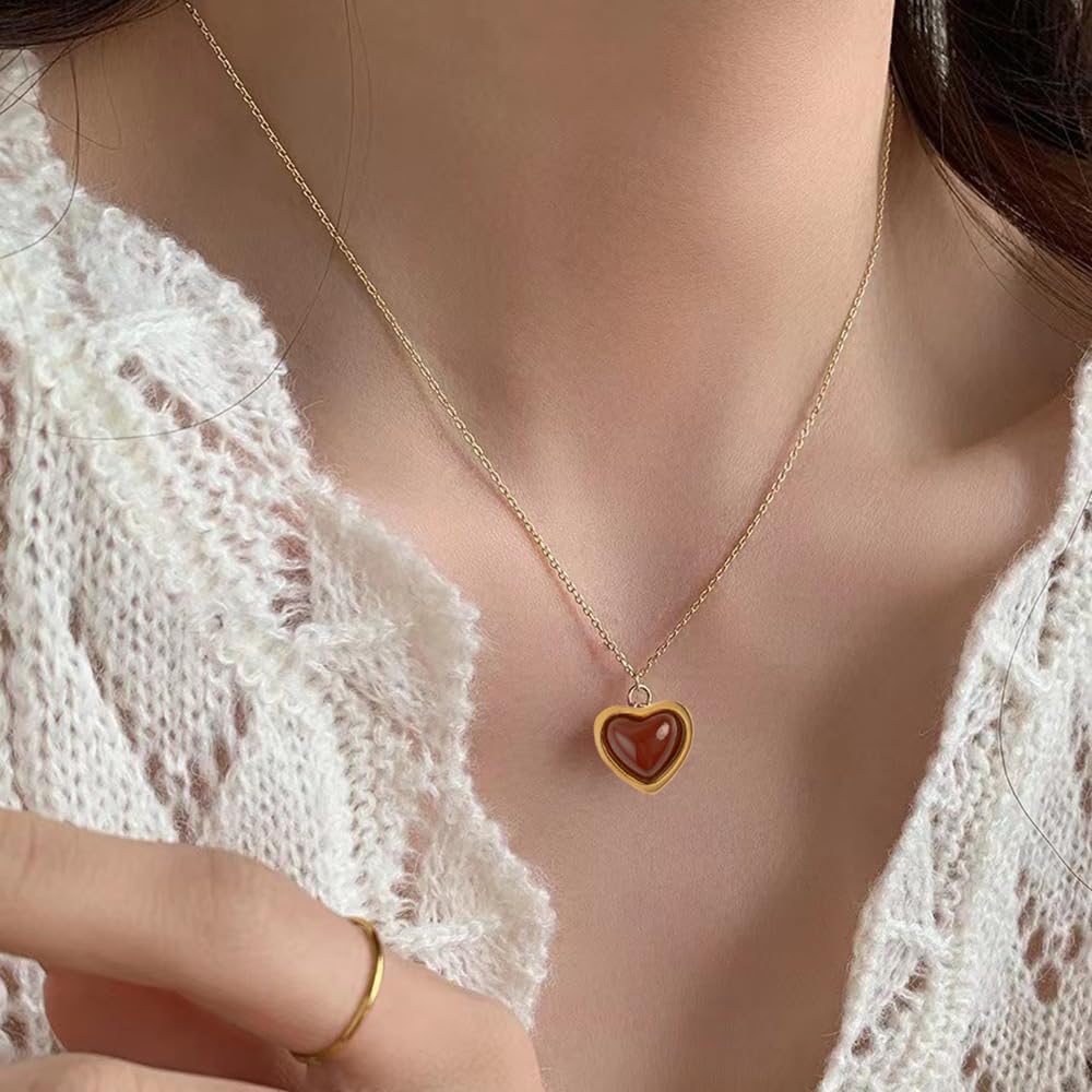 Natural Carnelian Crystal Necklace for Women | Healing Gemstone Jewelry | Orange Carnelian Pendant for Energy & Confidence | Perfect for Meditation, Yoga & Everyday Wear