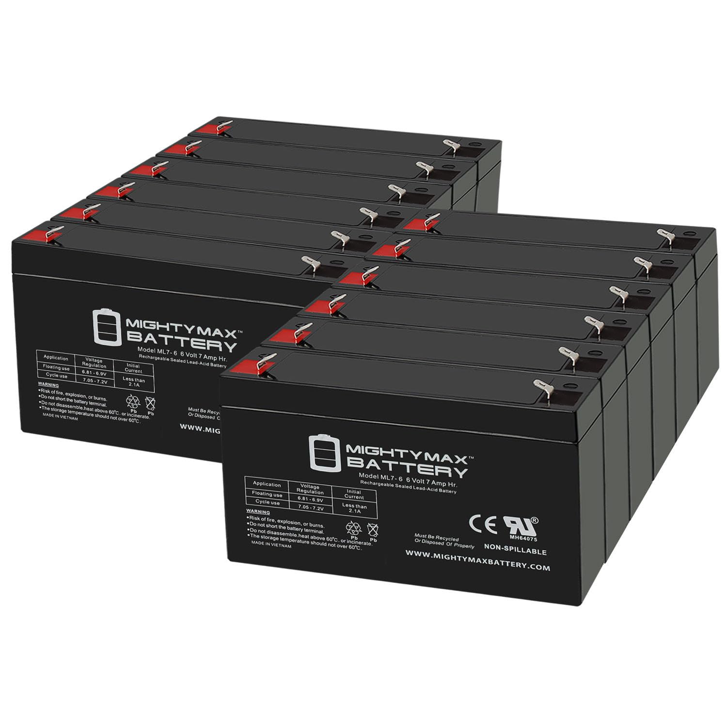 Mighty Max 6V 7Ah SLA Replacement Battery for Emergi-Lite 12JSM36-12 Pack - Emergency Lighting Backup Power for Home & Commercial Use