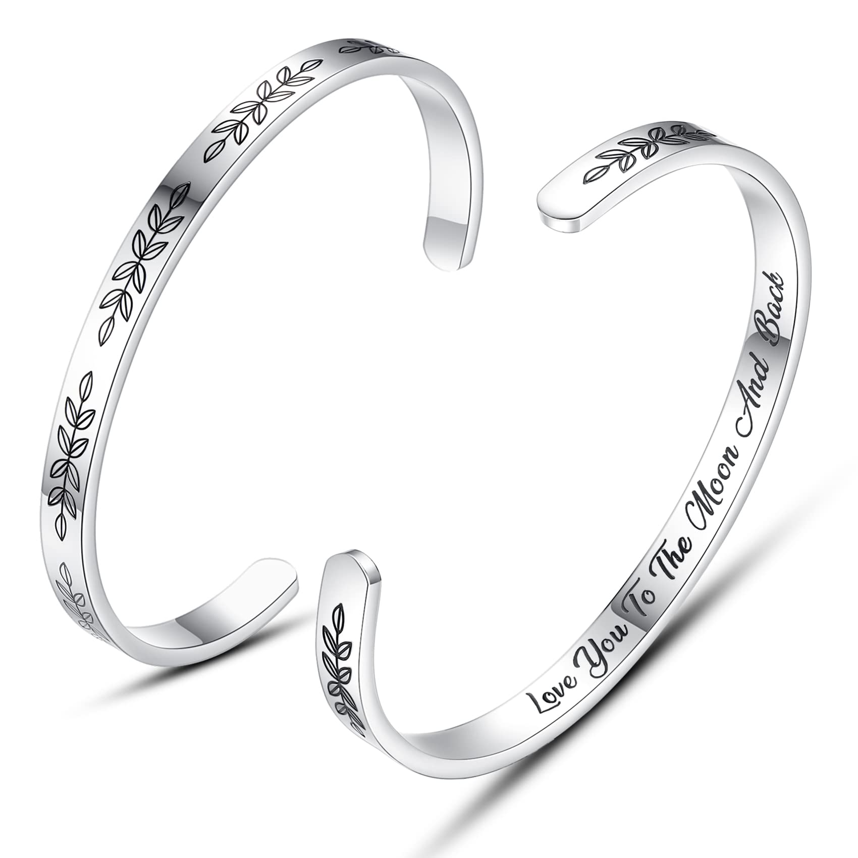 Personalized Cuff Bracelets for Women & Teen Girls - Best Friend, Sister, Mom, Daughter, Granddaughter, Cousin - Custom Jewelry for Birthday, Mother's Day, Christmas, Easter Gifts - Perfect for Everyday Wear, Parties & Special Occasions