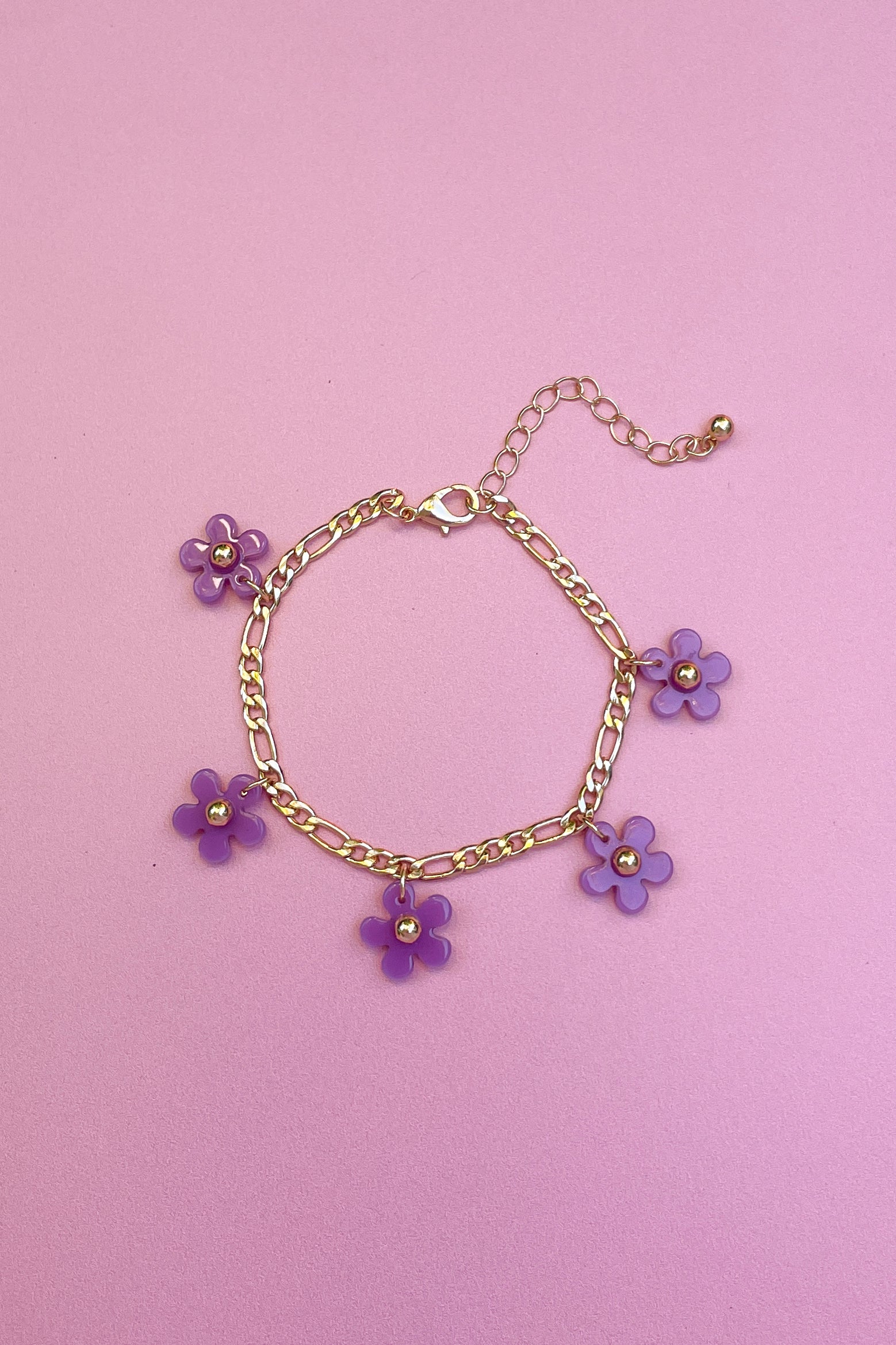 Elegant Purple Flower Gold Bracelet for Women - Perfect for Weddings, Parties & Everyday Wear