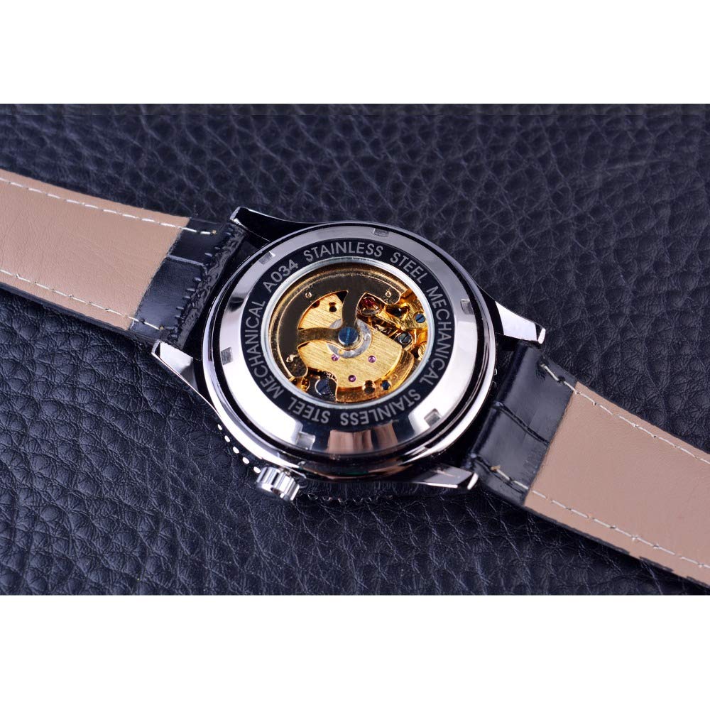 Luxury Skeleton Automatic Watch for Men - Gold Movement & Transparent Case - Perfect for Business & Formal Events