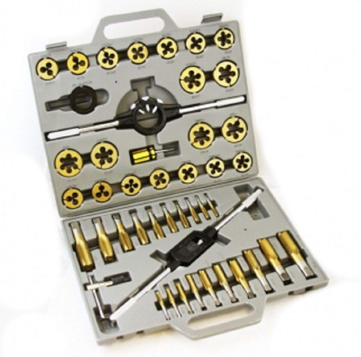 VCT PRO-GRADE 45PC Titanium Tap and Die Set - SAE Standard Large-Diameter Threading Tools for Professional Mechanics | Perfect for Automotive Repair, Metalworking & DIY Projects