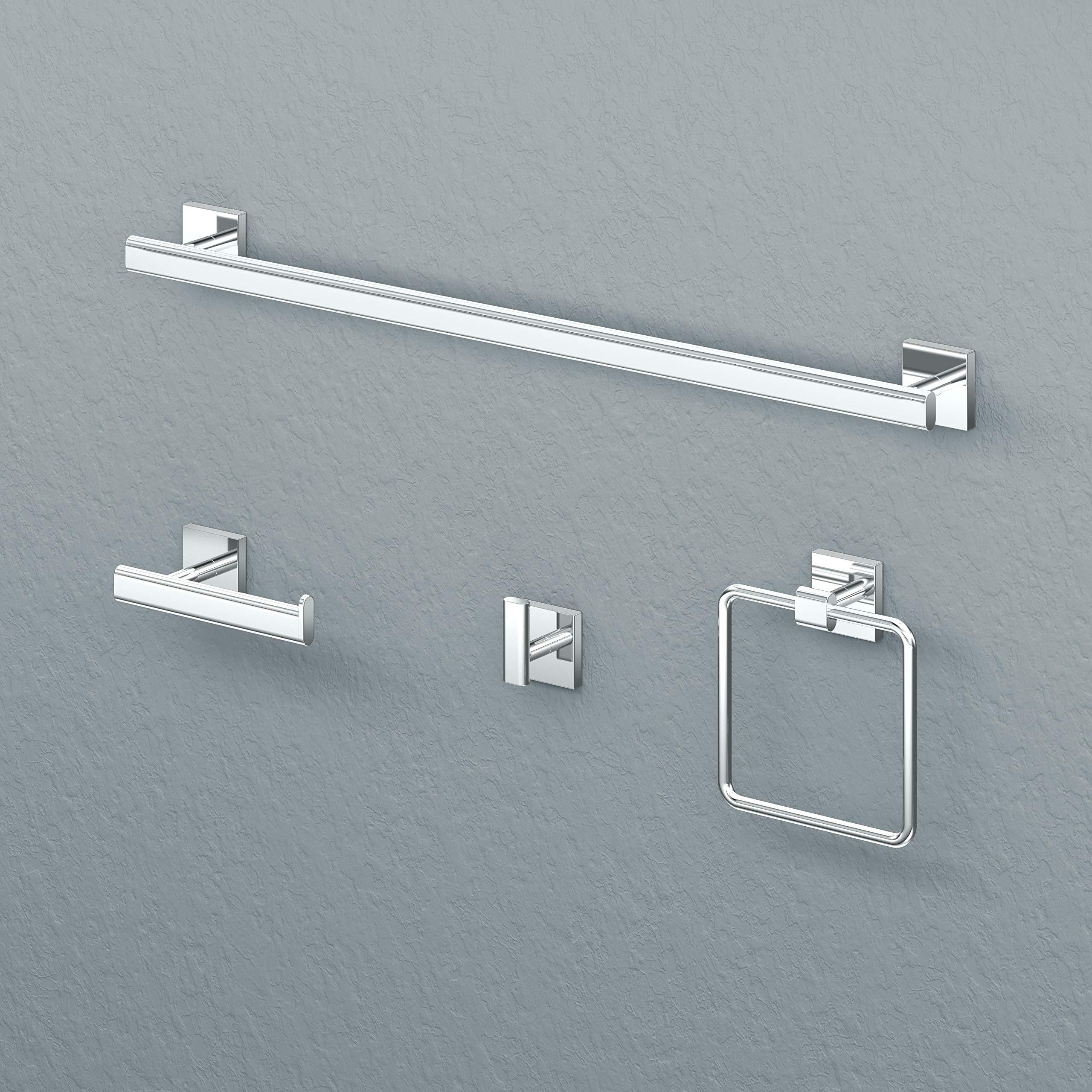 Gatco 4053 Elevate Euro Chrome Tissue Holder - Modern Bathroom Tissue Box Cover for Home & Hotel Decor