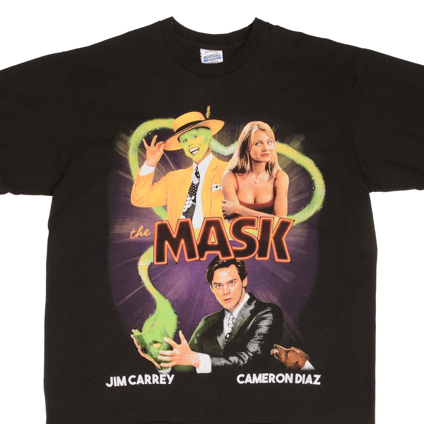 The Mask Movie Vintage Bootleg Tee Shirt - Jim Carrey & Cameron Diaz - XL Size - Single Stitch - 90s Retro Style for Casual Wear & Movie Fans