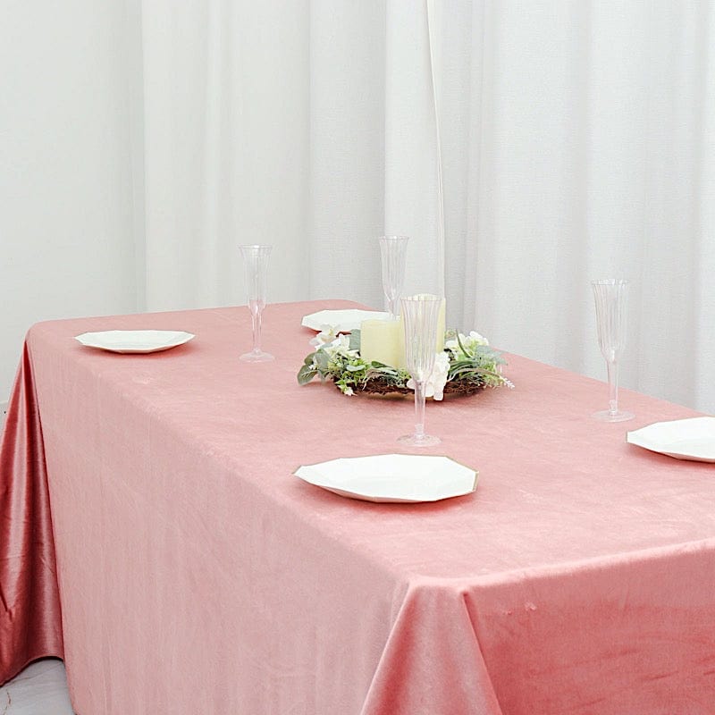 Premium Velvet Rectangular Tablecloth 90x132 Inches - Elegant Dining Table Cover for Weddings, Parties & Holiday Decor