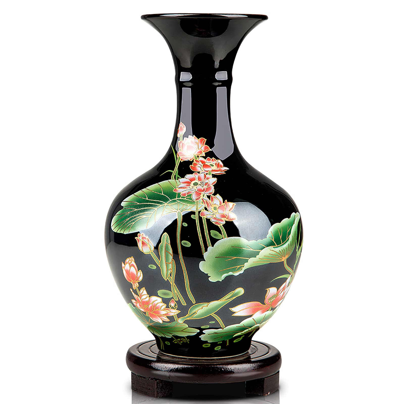 Modern Ceramic Flower Vase - Handcrafted Glazed Home Decor, Ming Dynasty Style, 9 Inches Tall - Perfect for Living Room, Dining Table & Wedding Centerpieces