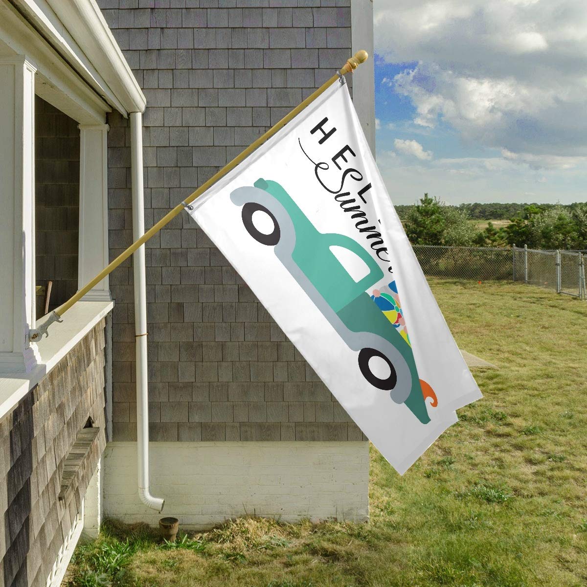 Hello Summer Gnomes Flag 2x3 Feet - Double Stitched Windproof Garden Flag with Brass Grommets for Outdoor Decor, Yard, Boat & Patio - Perfect for Summer Parties, Backyard BBQs & Seasonal Home Decoration